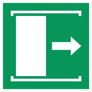 E033 safe condition door slides right to open